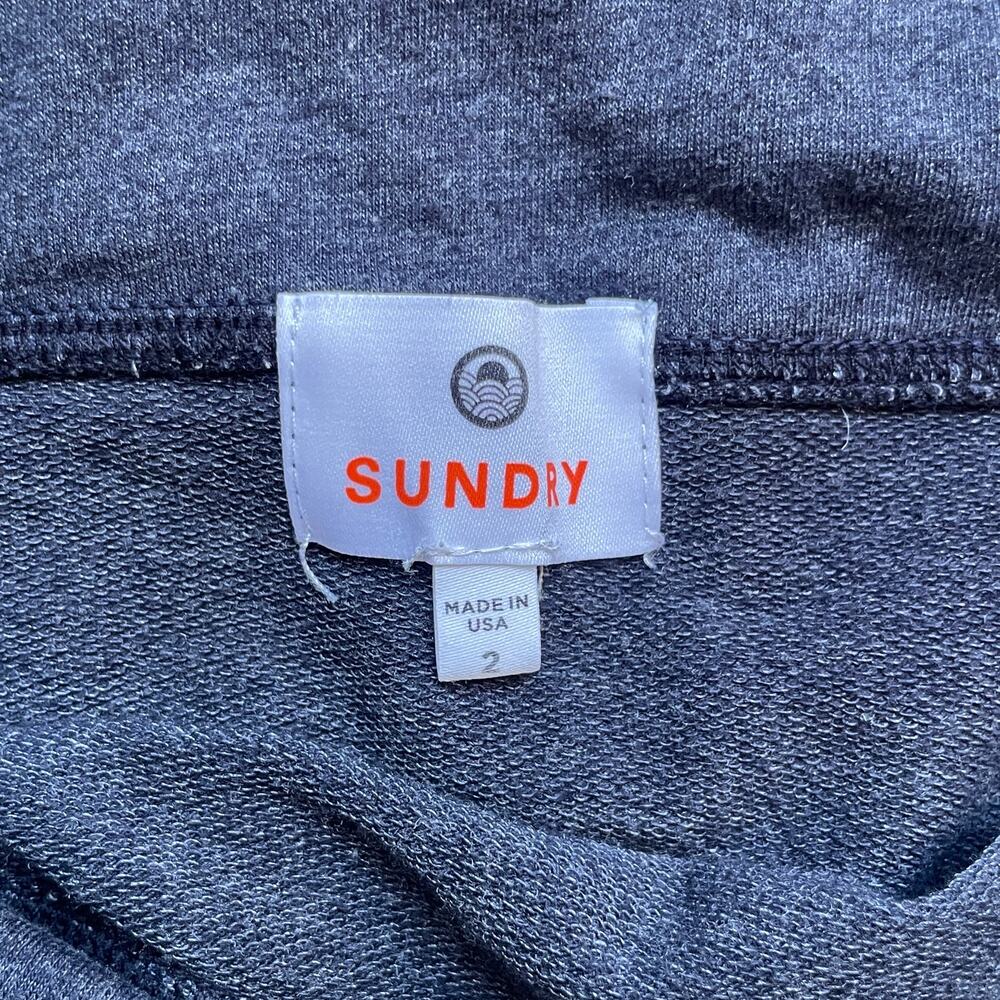 Sundry Midi Skirt Womens S Navy Blue Made USA Stretch Pull On - Picture 4 of 6